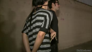 Bound brunette public anal fucked