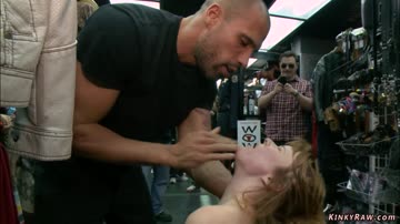 Small tits slut dp toyed in public