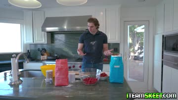 Lucky stud pummmeling Madi Collins sweet pussy over the table