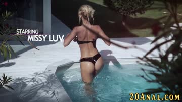 Blonde gets booty rammed and sucks