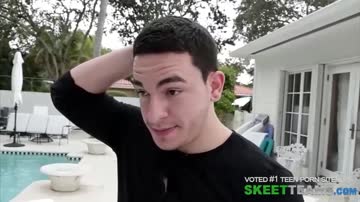 Pornstar gets horny by the pool and gets it all