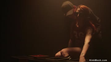 Slave is shackled in doggy position