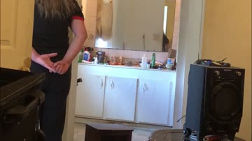 slapping her slutty bottom with a brush