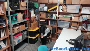 Busty teen thief in hijab gets cum