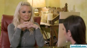 Hot busty blonde licks and fingers a big tits brunettes ass