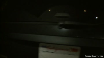 Bound blonde fucked at public party