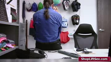 Small tits blonde babe gets banged by officer to avoid cops