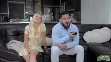 Horny stepsister follows stepbro and grabs his big meat