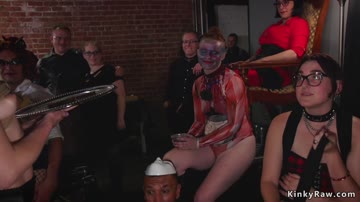 Blonde and ebony anal bdsm party