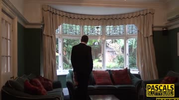 Riding and throating sub gets ass whipped