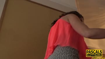 Ball gagged real whore with big tits