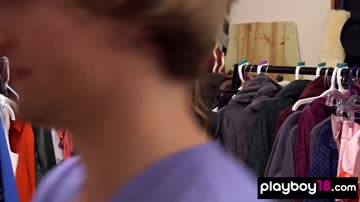 Amateur blonde nurse taking care of patients hard cock