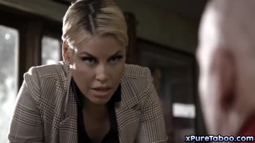 Teen student 3some with principal and professor