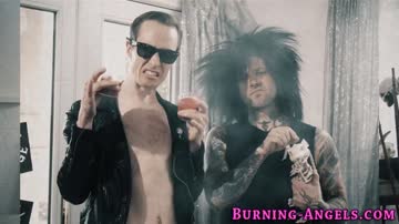 Tongued gothic slut with big tits