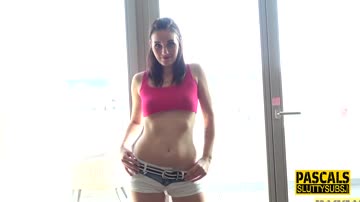 Blindfolded and bound teen submissive