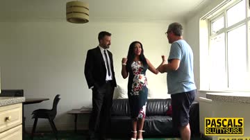 Mature sub gets throated and pounded