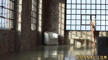 Horny blonde has anal sex