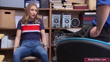 Busty 19yo blonde babe dominated and fucked by horny officer