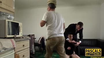 Skinny bound submissive deep throats