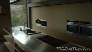 Tiny pounded teen blonde gets cum sprayed