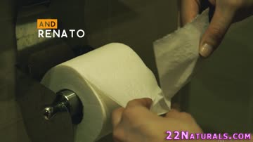 Asian hottie with small tits blows cock