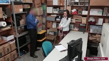 Brunette thief anal fucked and dominated by an older officer