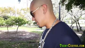 Teen with big ass sucks dick