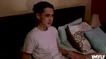 Juan is happy to lay in bed with his hot MILF stepmom Candice