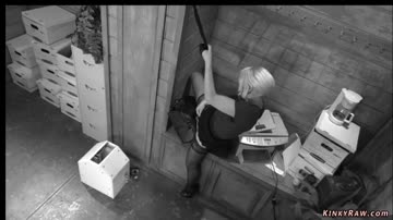 Office blonde rides Sybian