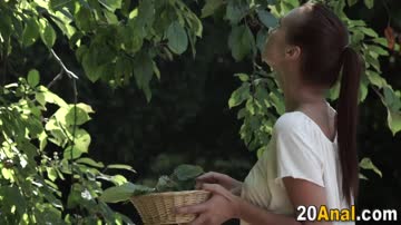 Tongued babe with small tits gets ass fucked
