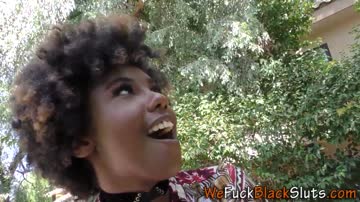 Ebony teen babe riding cock