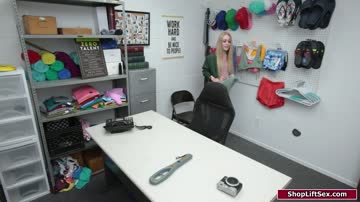 Small tits blonde thief dominated and fucked by old officer