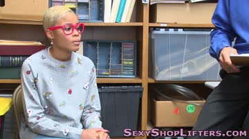 Real black amateur thief with small tits