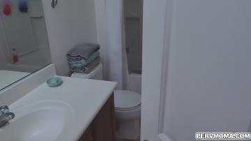 Super busty Kat Dior fucking a big dildo while she shower