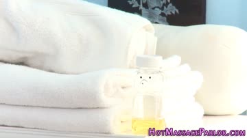 Pussy eaten teen masseuse sucks and tugs cock