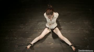 Petite slave is pinned against the wall