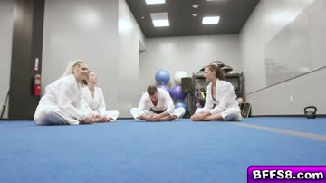 Abigail Peach Bella Rolland and Olivia Grey sucking the studs big cock