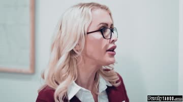 Teen is pimped out to mums big tits boss and is facesitted