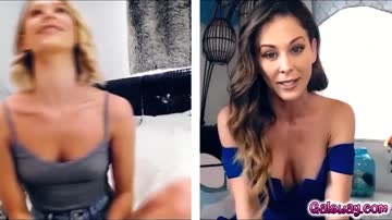 Stepmom Cherie and stepdaugter Emma doing a slow and sensual striptease
