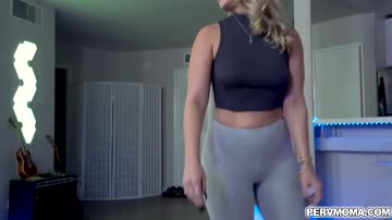 Blonde MILF Lisey Sweet pulls out her tits and lets her stepson fondle her