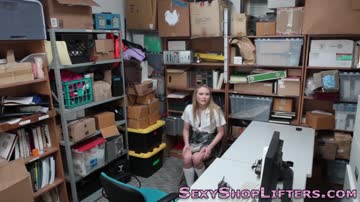 Criminal uniformed teenager with small tits