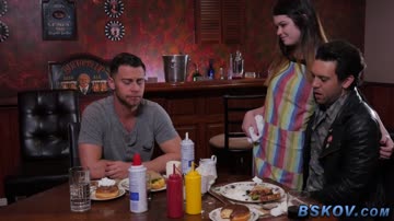 Busty pornstar gets creampied