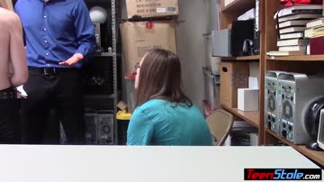 Skinny teen thief punish fucked in front of her BF