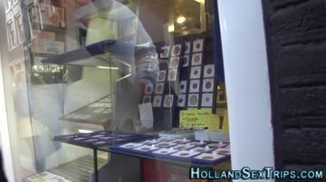 Riding dutch prostitute gets mouth spermed