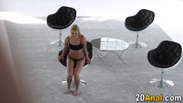 Hot blonde babe sucks dick for cumshot