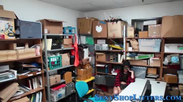 Teen shoplifter sucks and strokes