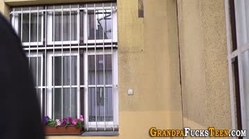 Teen gets pussy creampied by grandpa