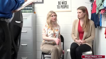 Teen shoplifter suck and fucked by owner to save her and mum