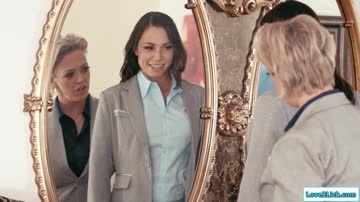 Busty boss masturbates employee to orgasm and they sixtynine