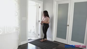 Petite teen gets cum facial